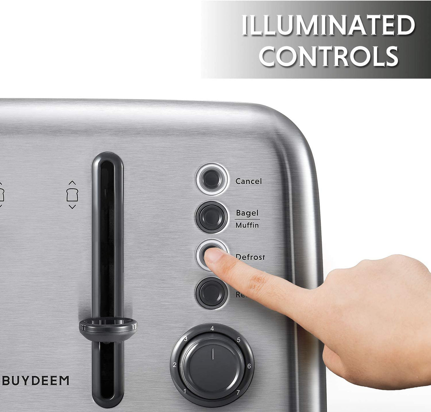  4-Slice Toaster, 7 Shade Settings, Silver