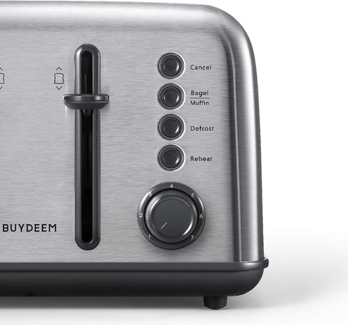  4-Slice Toaster, 7 Shade Settings, Silver