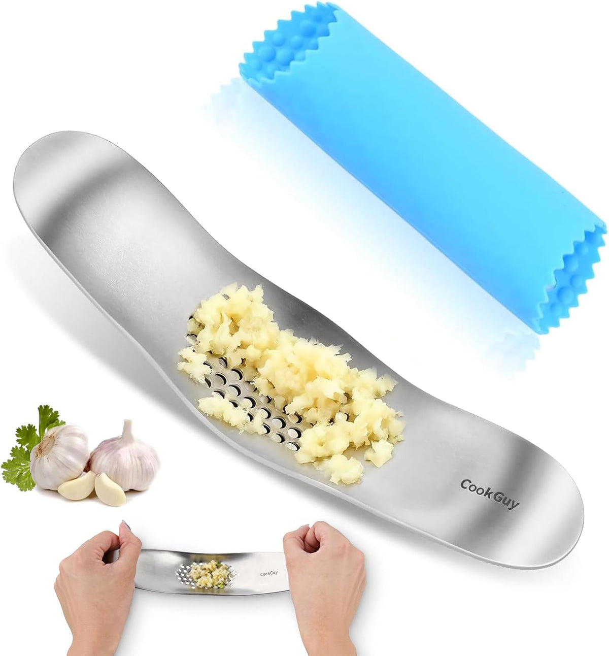 Garlic Press Rocker Set -304 Stainless Steel Premium