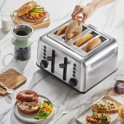  4-Slice Toaster, 7 Shade Settings, Silver